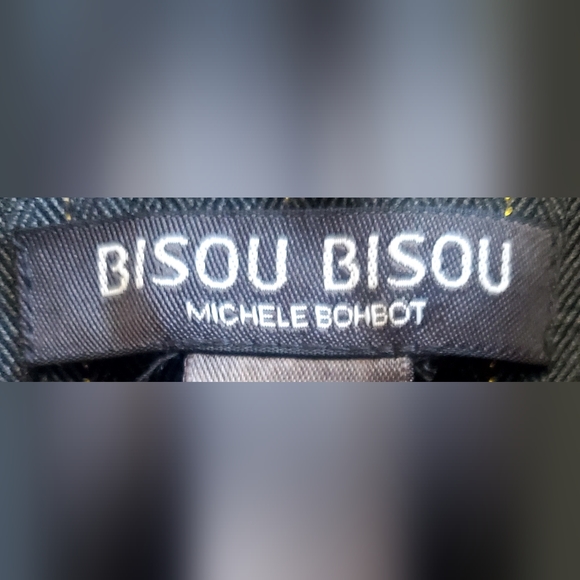 Bisou Bisou Blazer Michele Bohbot SZ 14 Gray/Metallic Strioe Button Lined Jacket - Picture 8 of 9